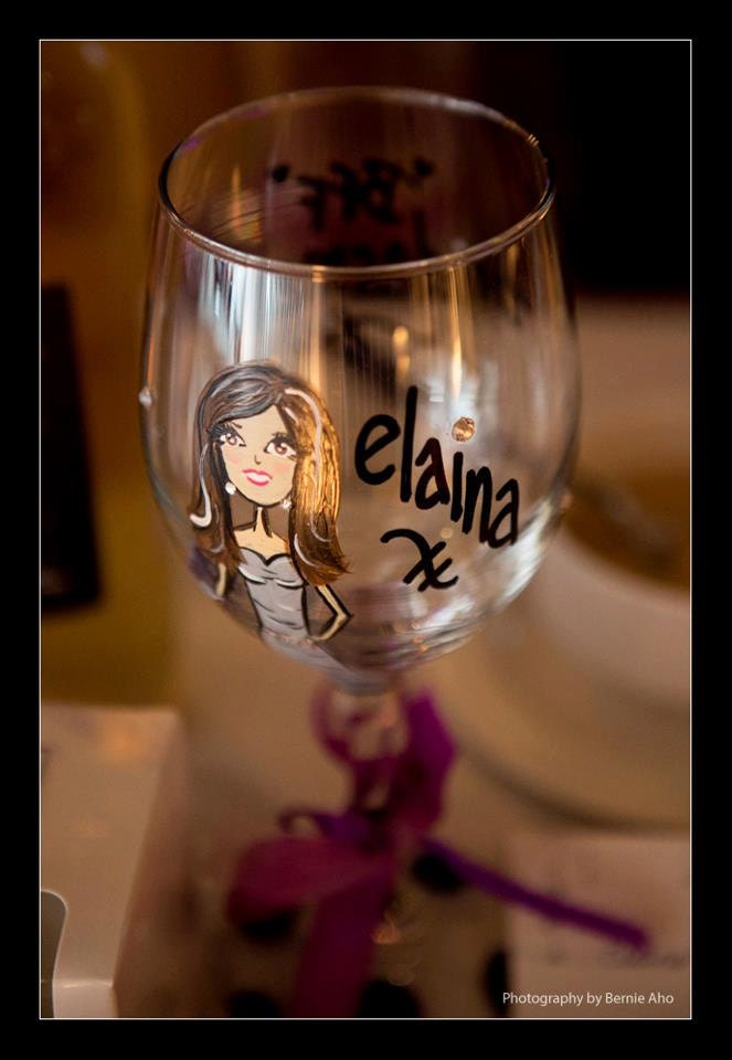 Bridesmaid Wine Glass - Personalized & Custom details for each girl
