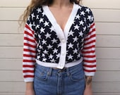 USA flag soft Knit Sweater Size small medium