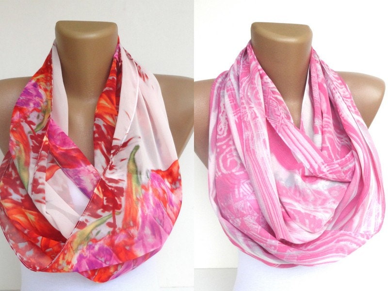 trendscarf , 2 women infinity scarf, loop scarf Tube scarf,neon scarves