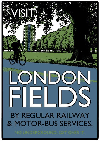 Vintage style screenprint  - Visit London Fields