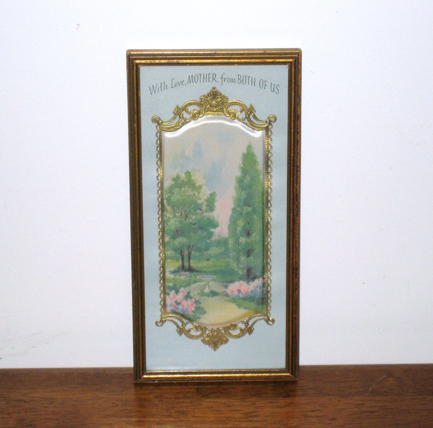 Antique / Art Nouveau / Deco Padded Silk Picture For "Mother" / 1920s, 1930s / 4.5" X 9.25" / Mother's Day Gift / Lovely