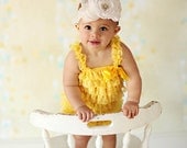 Lace Romper - Yellow Lace Romper - Girls Romper - Baby Romper - Ruffle Romper - Lace Dress - Baby Outfit - Easter