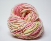Handspun Wool Thick and Thin Merino Yarn Slub tts Hand dyed Self Striping lr 12b
