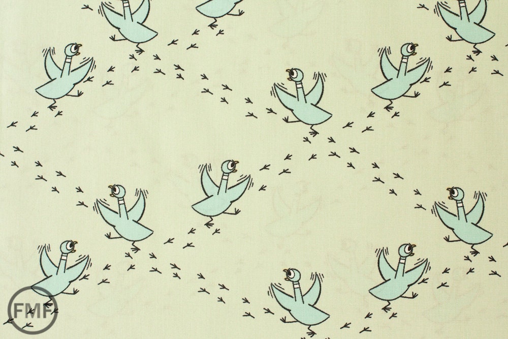 Half Yard Frenzied, Don't Let the Pigeon Drive the Bus, by Mo Willems, 100% Organic Cotton, Cloud9 Fabrics