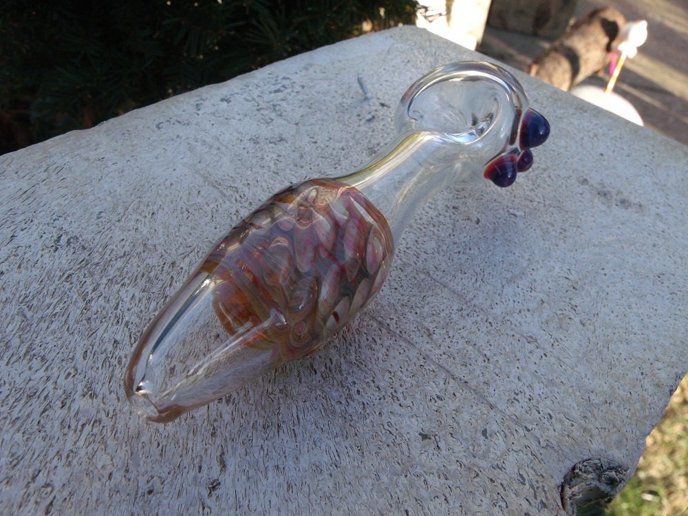 Purple Honey Comb Glass Tobacco Pipe