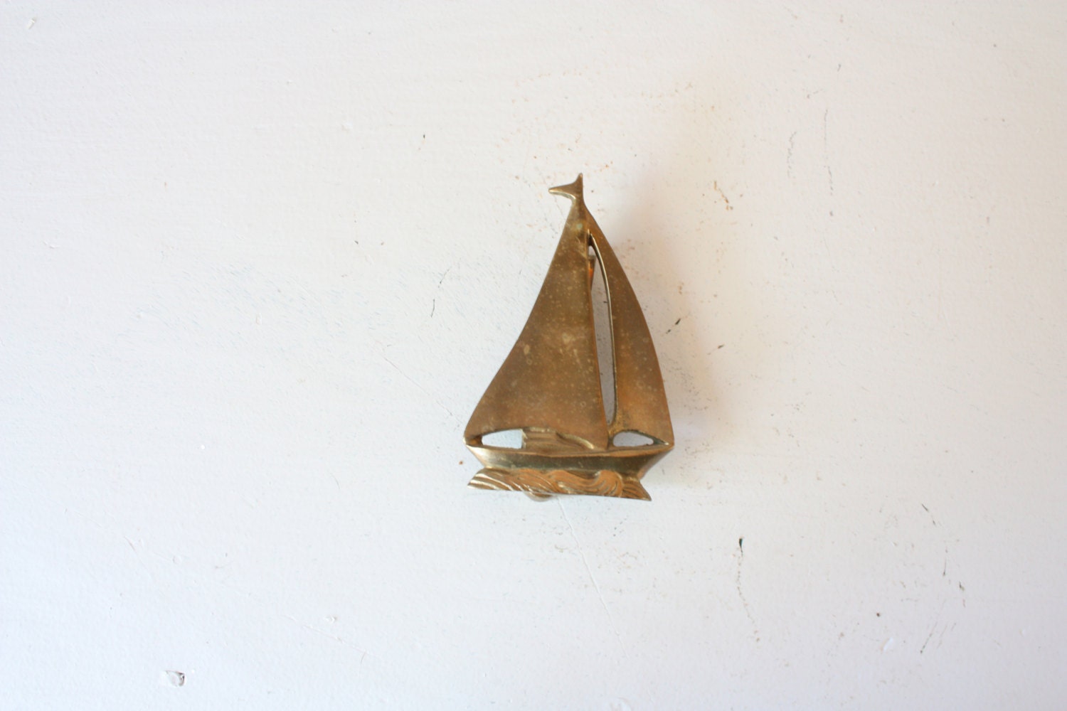 Brass Sailboat Door Knocker // Nautical Decor