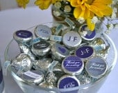 Wedding Favor- Personalized Hershey Kiss Labels in Purple and Grey- Print your own Il_170x135