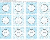 Blue Damask Baptism- personalized cupcake topper- print your own Il_170x135