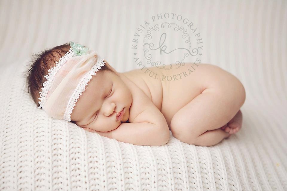 Newborn Head Scarf. Headband, Head Wrap, Head Scarf, Shabby Chic