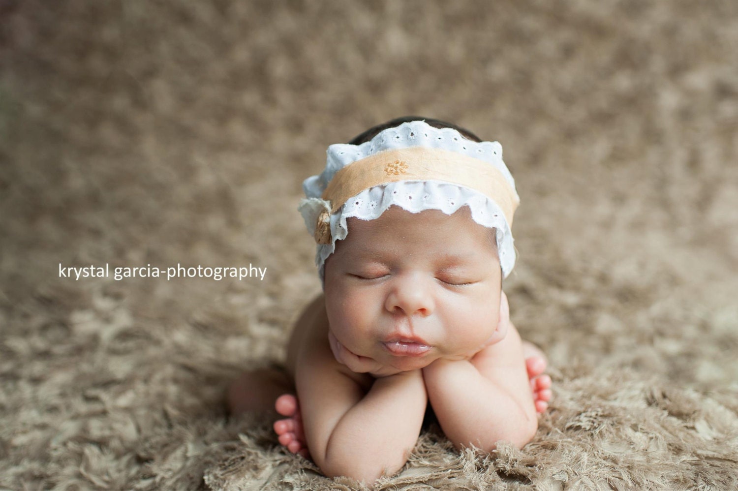 Newborn Shabby Chic Ruffle Headwrap. Tie Back, Headband, Headwrap, Headscarf, Photography Prop