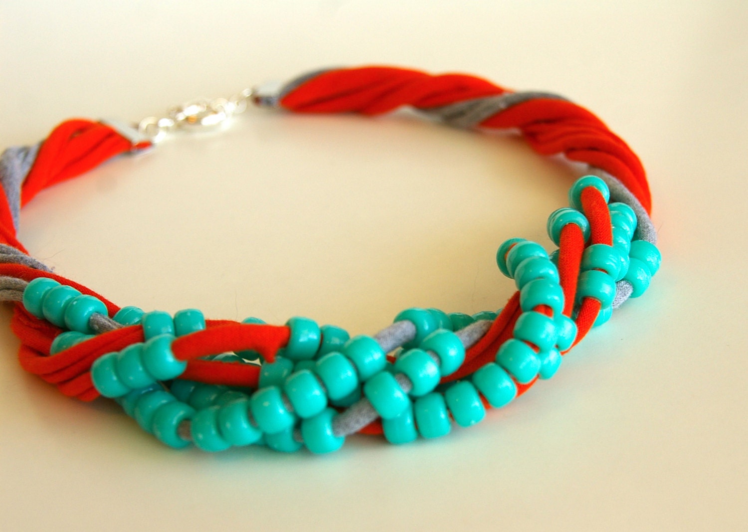Twisted Tshirt Beaded Neckalce