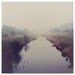 winter fog landscape photo print - whimsical fine art nature photography, morning, purple, green, river, reflection, soft - 12x12