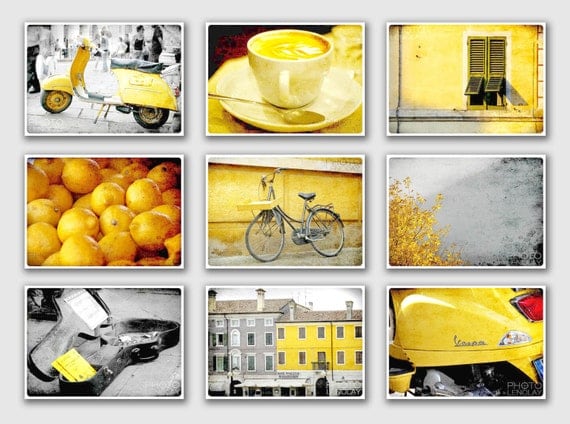 Italy Photography collection - Fine Art Photography - Yellow photography - Italy print, yellow home decor, yellow, vespa, large wall art