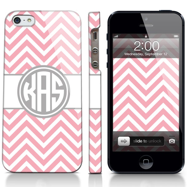 Custom Monogram Chevron Stripe Cell Phone Case iPhone/Samsung Options Available