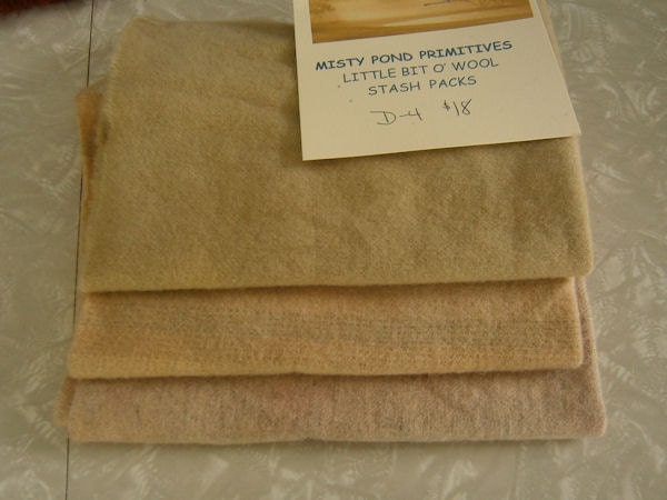 WOOL STASH PACK  Hand Dyed and Textured Wools for Rug Hooking, Penny Rug, and Applique  Creams