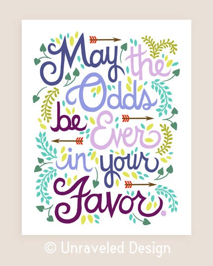 8x10-in Hunger Games Quote Illustration Print.