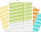 Modern Typoraphy Graphic Summertime Poster - Summer Typography Digital Art Print Grass Green