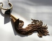Second Anniversary Hematite Mega Tassel Necklace