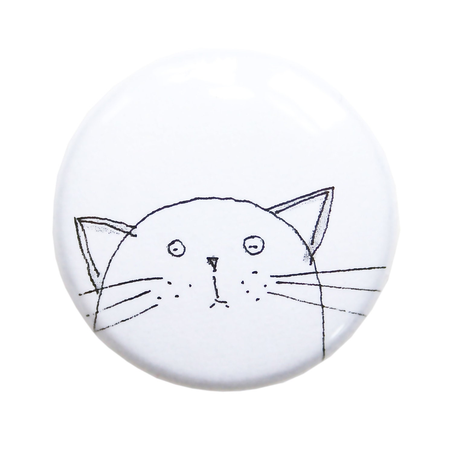 Cat Magnets, Cute Fridge Magnets, Meow, Cat Lover Gift, Pussy Cat, Animal Magnet, Unique Party Favor, Cute Gift Idea,  Black, White, Poosac - poosac