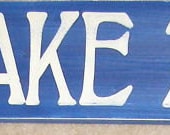 NO WAKE ZONE Wooden Sign Plaque Wall Lake Beach House Living Art Hp