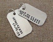 Personalized Military style Dog Tags for keychain, party favor, wedding , valentine