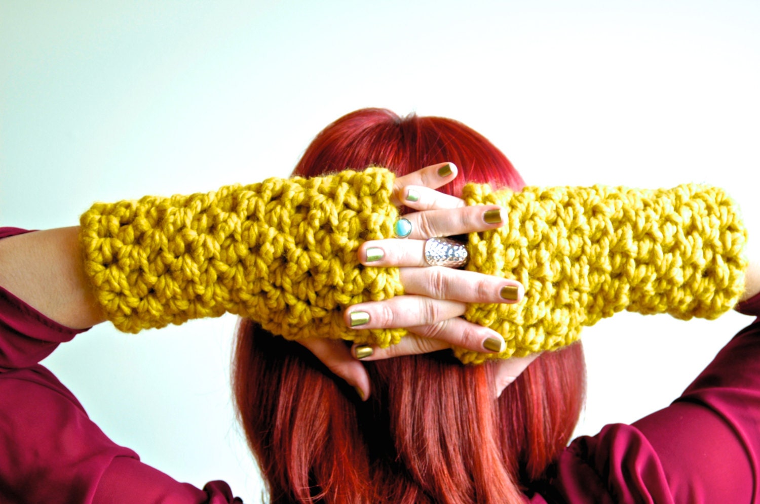 Fingerless Gloves, Yellow Wrist Warmers (The Logan Wrist Warmers in CITRON)
