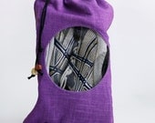 Travel shoe bag, hand dyed purple