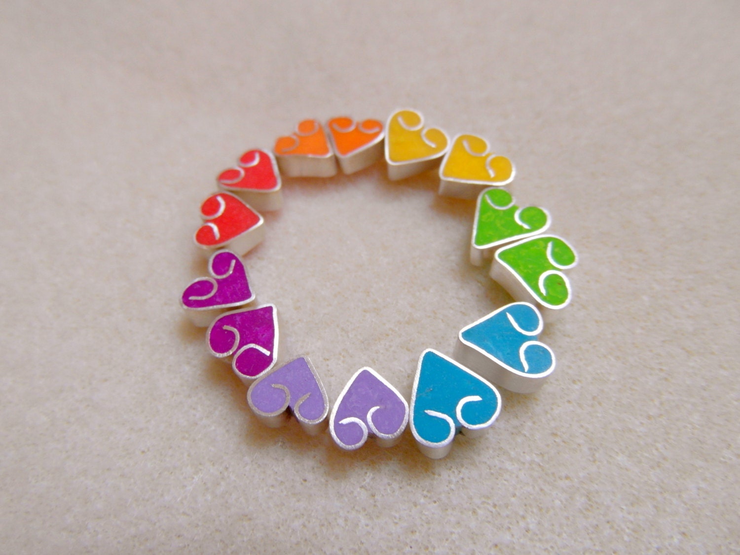 Rainbow heart earrings