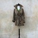 1960s Mod leopard print jacket/ 60s animal print faux fur coat- medium/large