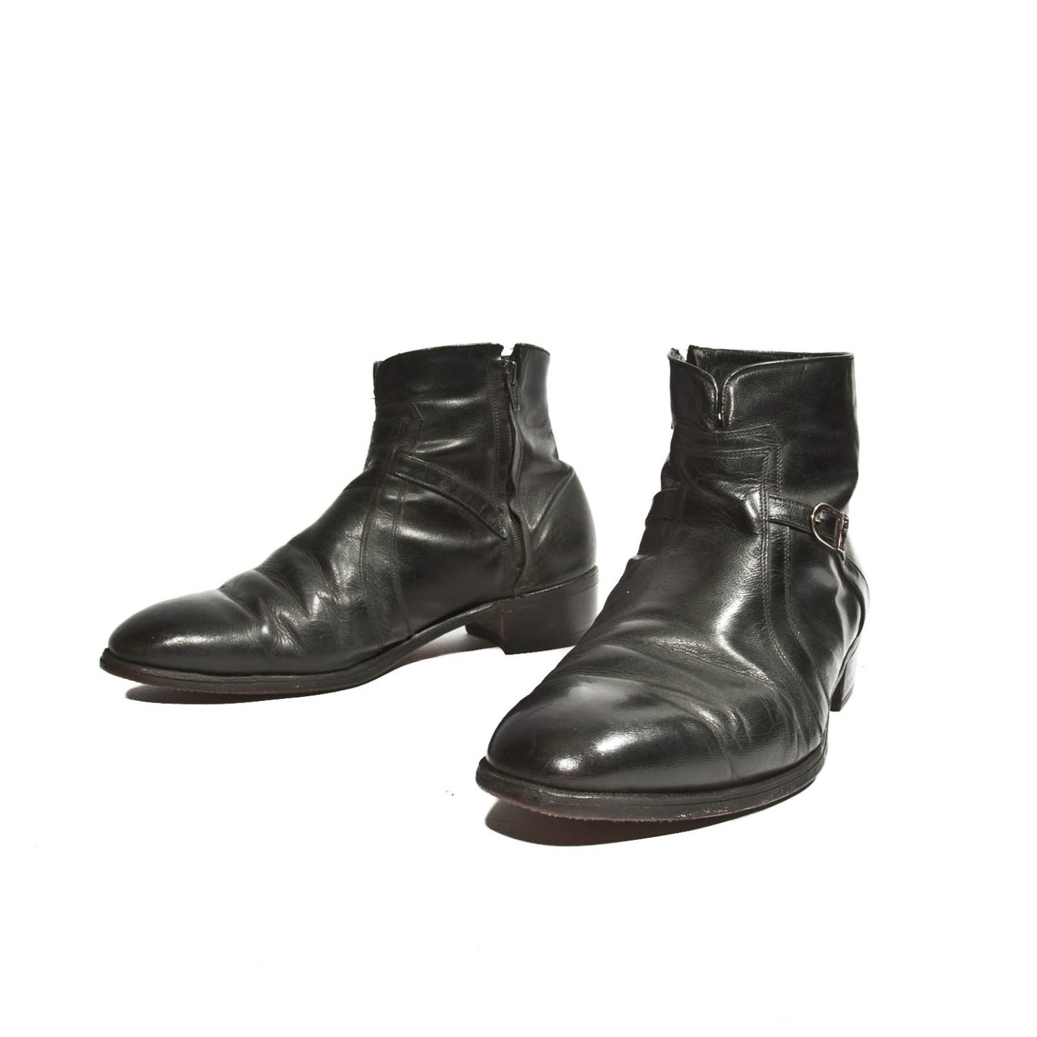 Men's Florsheim Imperial Black Leather Zipper Ankle Boots size 10 EEE