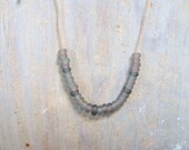 Ombre Necklace - Bohemian Jewelry Boho Long Necklace - Silver Grey Simple Minimal Minimalist / misty fog cloud storm