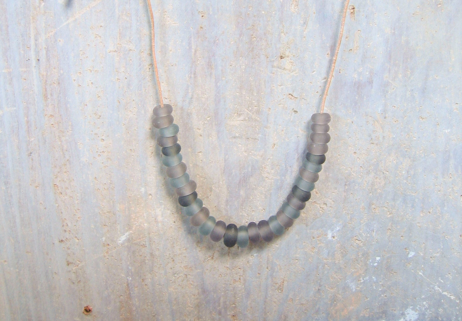 Ombre Necklace - Bohemian Jewelry Boho Long Necklace - Silver Grey Simple Minimal Minimalist / misty fog cloud storm