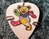 Grateful Dead Dancing Bear guitar pick keychain - Hippie Dancing Bear