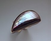 Rainbow Labradorite- BluePurple Patina- Adjustable One of a Kind- Statement Ring