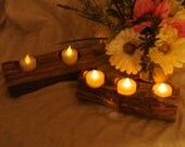 Rustic Wedding Decor, Log Candle Holder, Eco-Friendly Decorating, Bridal Shower, Baby Shower, 2 logs