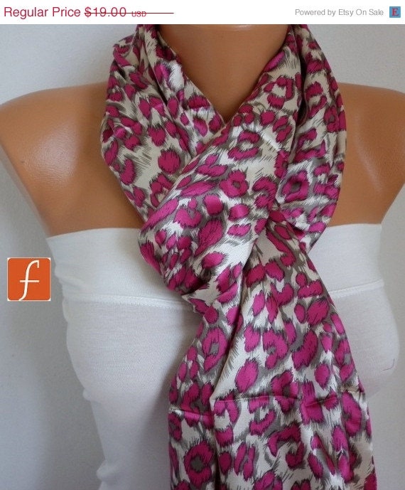 BIG SALE Leopard  Women  Scarf -  Leopard Scarf Cowl - Shawl  with Lace Edge