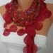 Red Scarf - Multicolor - Shawl - Cowl Scarf with Lace Edge - fatwoman