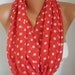 Red Polka Dots Infinity Scarf Shawl Circle Scarf Loop Scarf Gift -fatwoman