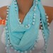 Mint Scarf - Women Scarf Cotton Scarf - Cowl Scarf with Lace Edge - fatwoman