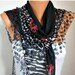 BIG SALE Scarf Shawl - Cotton Weddings Scarves - Cowl with Lace Edge - Black Multicolor