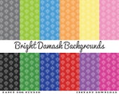 Damask Background Clip Art Images for Commercial Use Instant Download