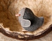 Grey Felted Baby Chicken Toy  -- Ecofriendly Small Handmade Felt Pure Wool Animal -- For all Ages Cute Felt Toy