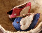 Felt Love Birds Blue Pink Green Lavender Pure Wool -- Felt Bird Ornaments for Wedding Gift, Cake Topper, Felt Toys