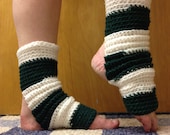 Yoga Socks in Acrylic Team Colors Green and White -- for Yoga, Dance, Pilates