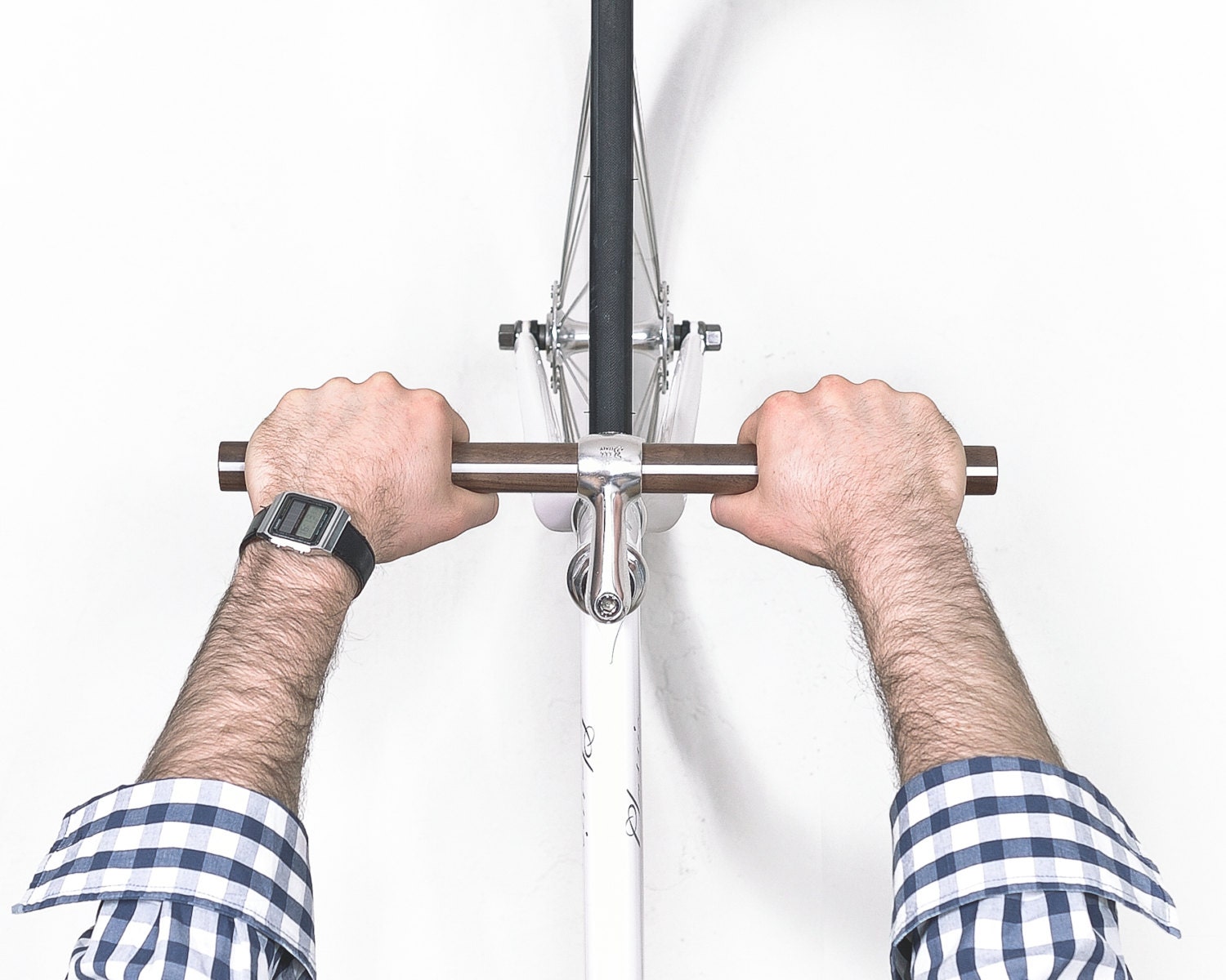 NEW Walnut Wood Handlebar "LEUCORYX" with Built in Aluminum by Woodstick Ltd.
