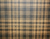 1970's Vintage Wallpaper Black and Tan Plaid