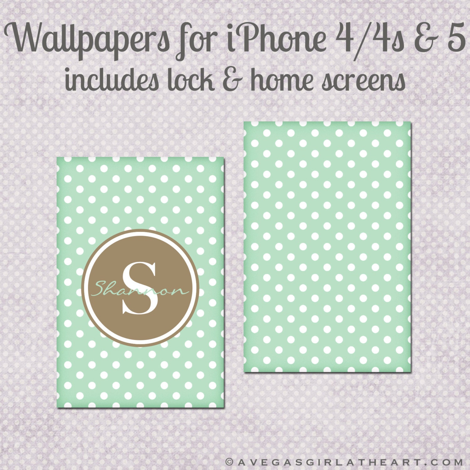 Custom Name & Initial Monogram iPhone Wallpaper