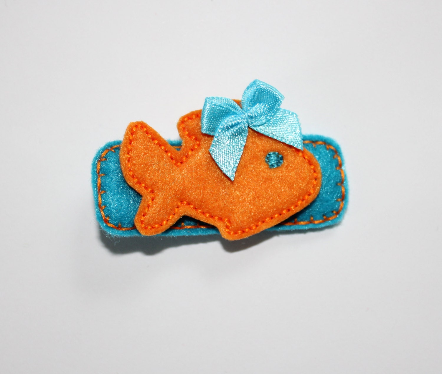 Oklahoma Tornado Relief Sale- Fishy Felt Clip- Girl's Hair Clip