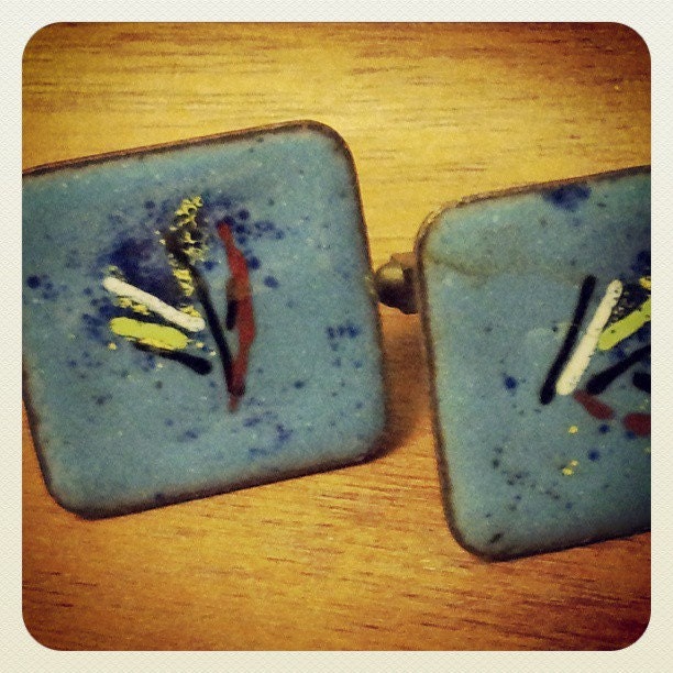 Blue vintage cuff links.