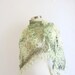 FREE SHIP  Soft Green Mohair Shawl scarf crochet wrap warm collar cowl neckwarmer   Triangle     Fashion Capelet  winter fall stole poncho